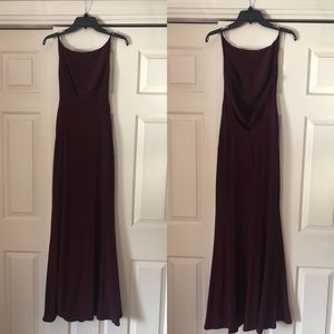 Burgundy Floor Length Backless Dress